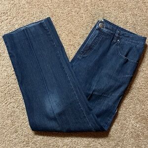 Euro jeans high rise (10.5 inches) Sz 10 good cond slight wear tummy control